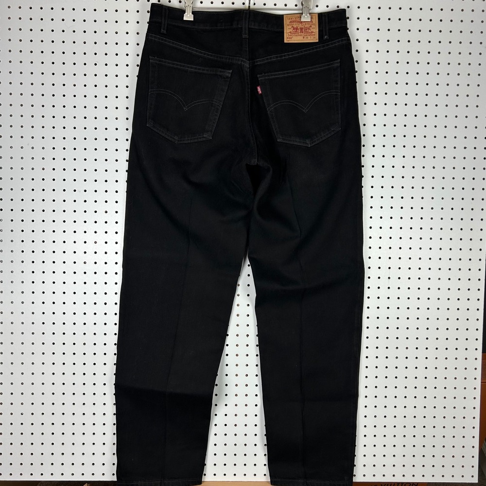 Levis 550 Relaxed Fit Mens Jeans Black 38x34 Denim Pants‎ Cotton Vintage Tapered